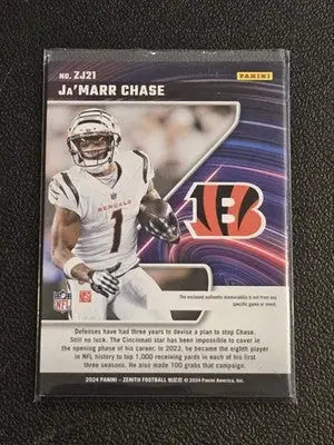 2024 Panini Zenith #ZJ21 Ja’Marr Chase Z Jersey - Football Card Single