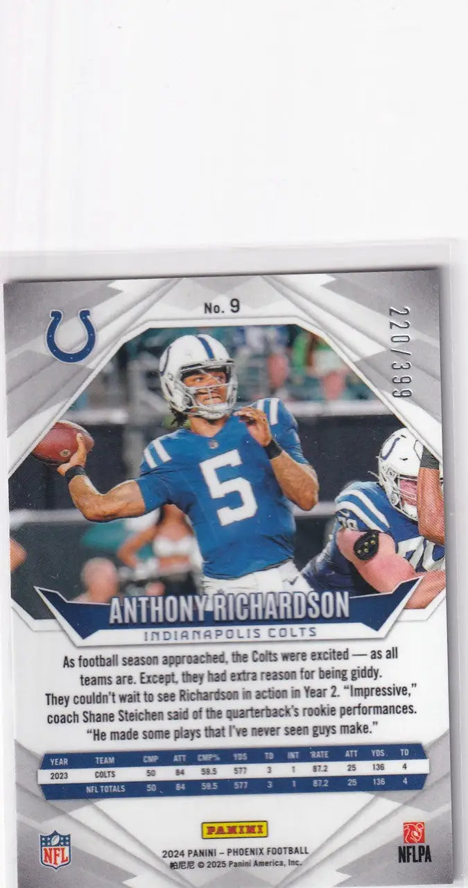 2024 PHOENIX #9 ANTHONY RICHARDSON LOGO 220/399- INDIANPOLIS COLTS