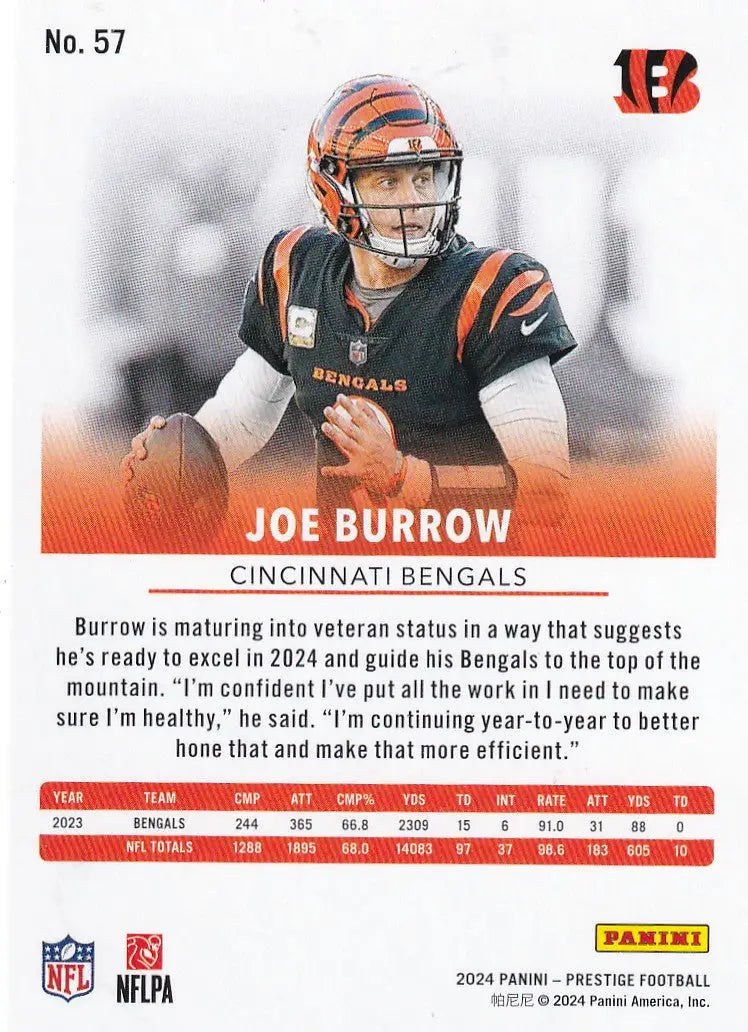 2024 PRESTIGE #57 JOE BURROW- CINCINNATI BENGALS