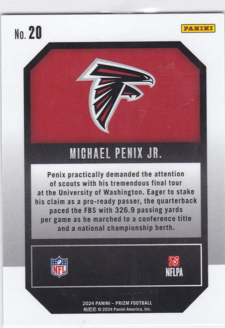 2024 PRIZM #20 MICHAEL PENIX JR EMERGENT- ATLANTA FALCONS