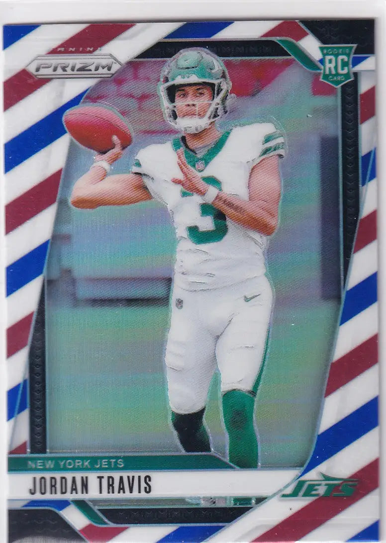 2024 PRIZM #359 JORDAN TRAVIS RED WHITE BLUE- NEW YORK JETS