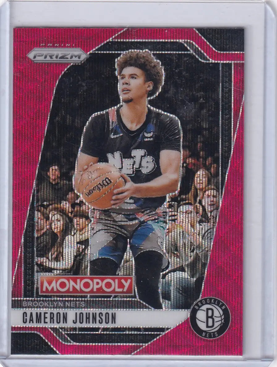 2024 PRIZM #53 CAMERON JOHNSON MONOPOLY RED WAVE- BROOKLYN NETS - Basketball Card Single