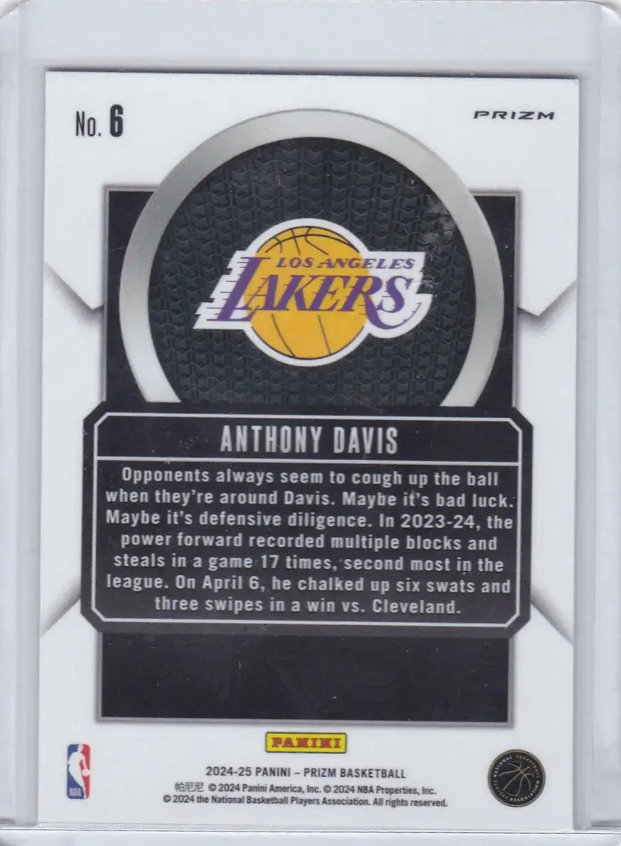 2024 PRIZM #6 ANTHONY DAVIS TALISMEN DISCO- LOS ANGELES LAKERS - Basketball Card Single