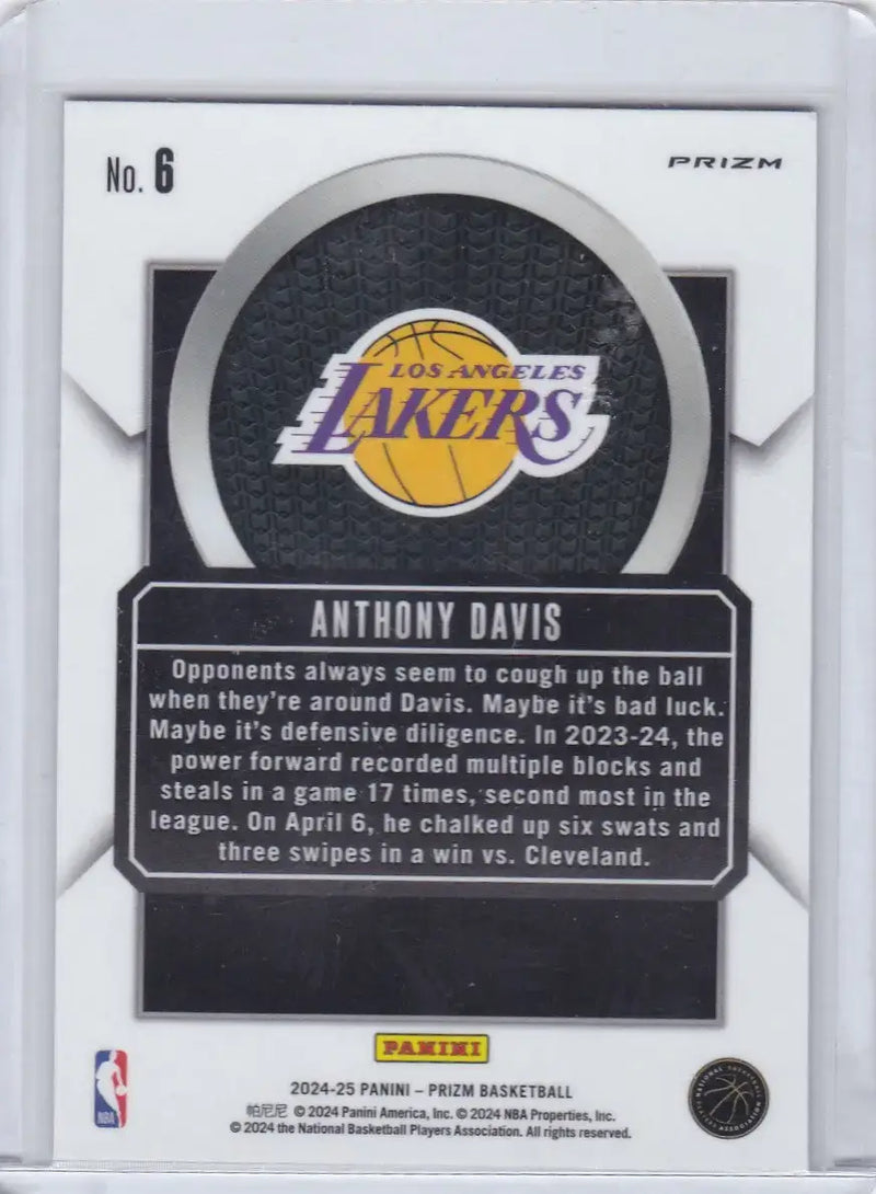 2024 PRIZM #6 ANTHONY DAVIS TALISMEN DISCO- LOS ANGELES LAKERS - Basketball Card Single