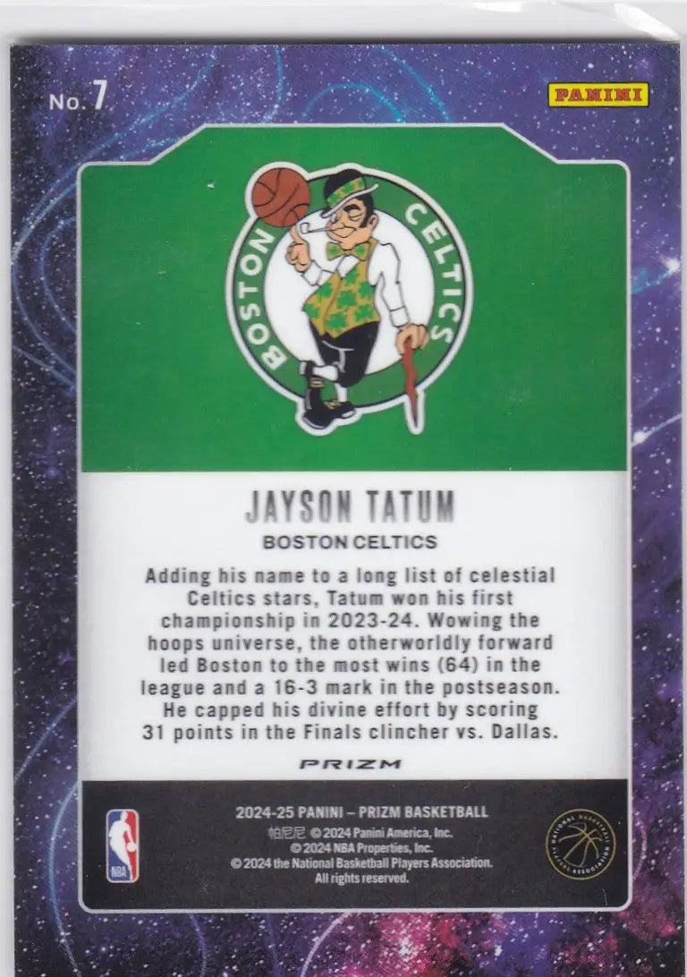 2024 PRIZM #7 JAYSON TATUM DEEP SPACE SILVER- BOSTON CELTICS - Basketball Card Single