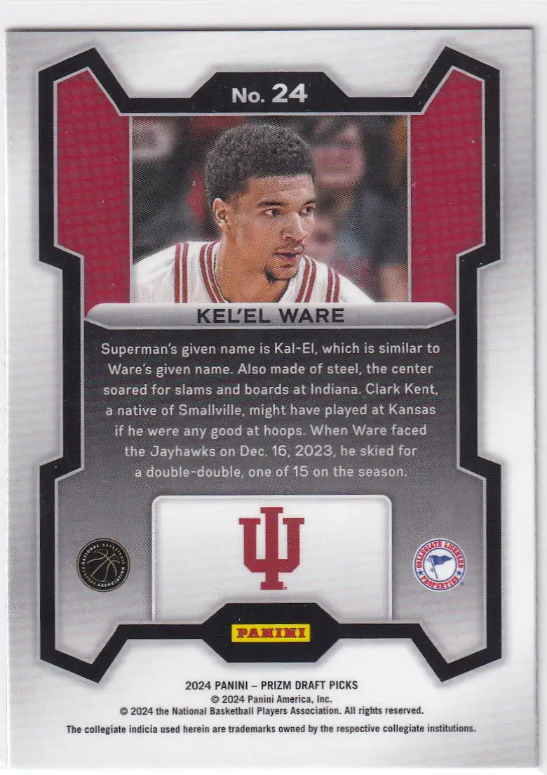 2024 PRIZM DRAFT PICK #24 KELEL WARE- MIAMI HEAT - Basketball Card Single