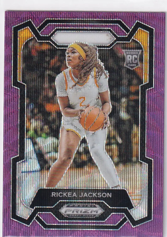 2024 PRIZM DRAFT PICK #44 RICKEA JACKSON PURPLE WAVE- LOS ANGELES SPARKS - Basketball Card Single