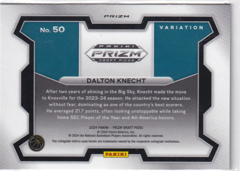 2024 PRIZM DRAFT PICK #50 DALTON KNECHT GREEN WIDESCREEN- LOS ANGELES LAKERS