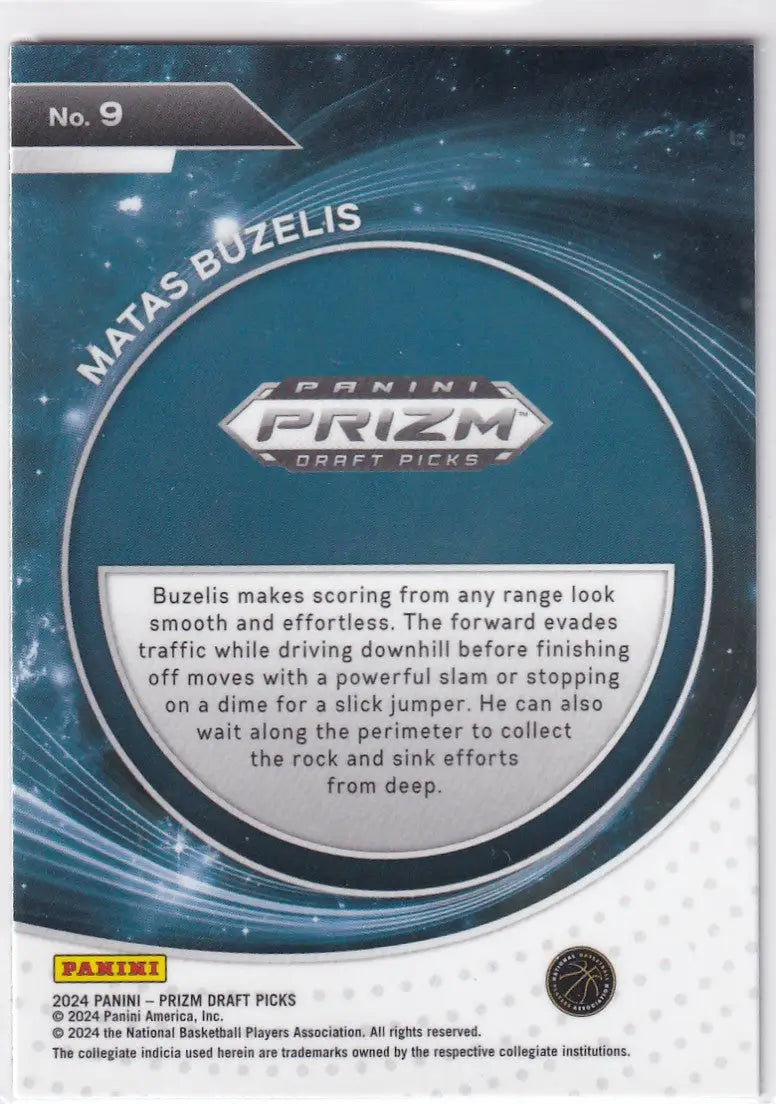 2024 PRIZM DRAFT PICK #9 MATAS BUZELIS STUDENT ORIENTATION- CHICAGO BULLS - Basketball Card Single