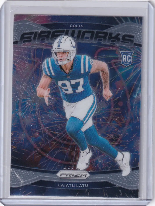 2024 Prizm Fireworks #17 Laiatu Latu - Indianapolis Colts - Football Card Single