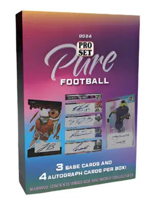 Box of 2024 Pro Set Pure Football trading cards inside the Pro Set Pure Hobby Box