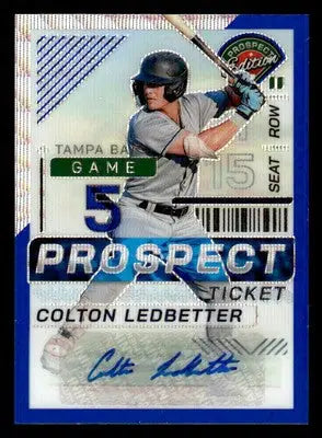 2024 Prospect Edition #134 Colton Ledbetter Blue Wave Signatures Holo #/75 - Baseball Card Single