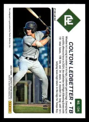 2024 Prospect Edition #134 Colton Ledbetter Blue Wave Signatures Holo #/75 - Baseball Card Single