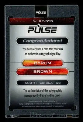2024 Pulse Football Byrum Brown #PF-BYB Football - Football Card Single