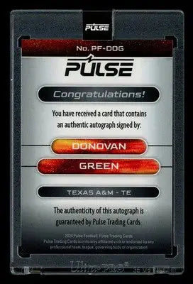 2024 Pulse Football Donovan Green #PF-DOG Football - Football Card Single