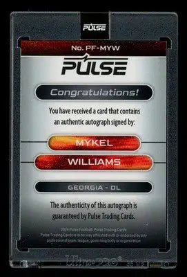 2024 Pulse Football Premiere Mykel Williams #PF-MYW Football