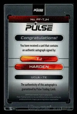 2024 Pulse Football TJ Harden #PF-TJH Football - Football Card Single
