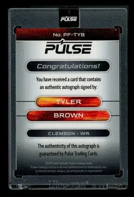 2024 Pulse Football Tyler Brown #PF-TYB Football