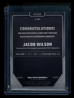 2024 Pulse Jacob Wilson #A-JWI Auto Baseball - Baseball Card Single