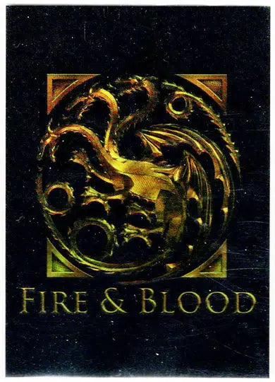 Golden dragon emblem case topper card from 2024 Rittenhouse Game of Thrones House of the Dragon
