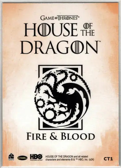 Game of Thrones House of the Dragon case topper card for 2024 Rittenhouse product