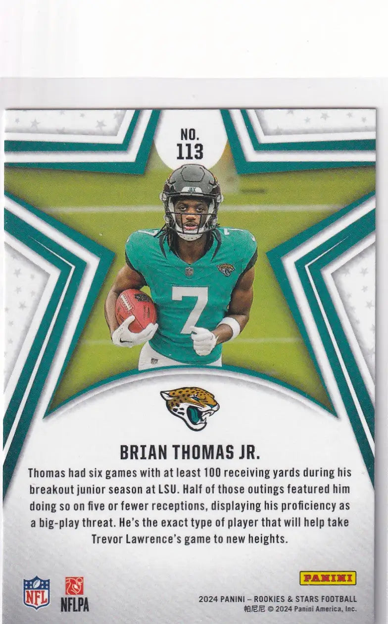 2024 ROOKIES AND STARS #113 BRIAN THOMAS JR- JACKSONVILLIE JAGUARS