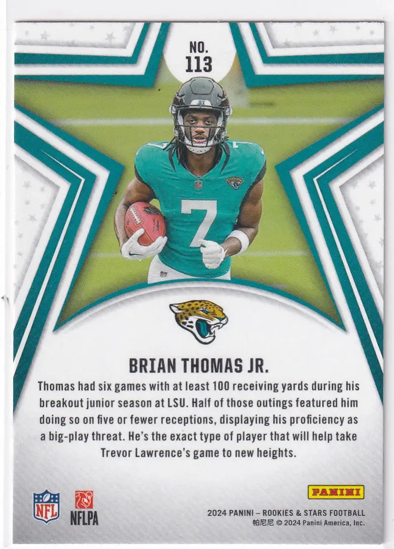 2024 ROOKIES AND STARS #113 BRIAN THOMAS JR RED- JACKSONVILLIE JAGUARS - Football Card Single