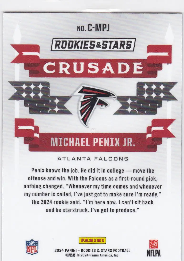 2024 ROOKIES AND STARS #C-MPJ MICHAEL PENIX JR CRUSADE VELOCITY- ATLANTA FALCONS
