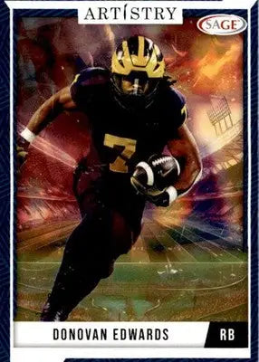 2024 SAGE Artistry #7 Donovan Edwards Dark Blue-DO NOT USE - Football Card Single