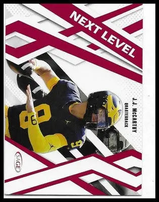 2024 SAGE HIT #90 J.J. McCarthy Red RC Michigan Wolverines Commanders Rookie NM