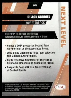 2024 Sage Next Level Dillon Gabriel #101 Football - Football Card Single