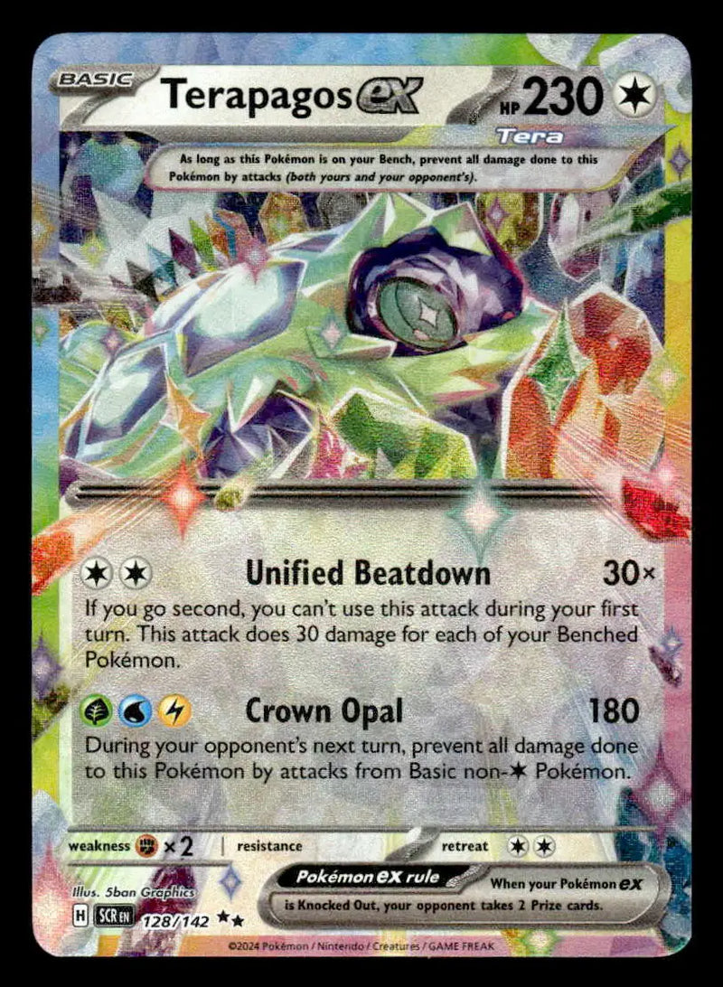 2024 Scarlet & Violet: Stellar Crown Terapagos ex #128/142 Double Rare NM - Pokémon Card Single