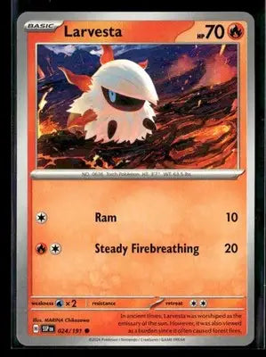 2024 Scarlet & Violet: Surging Sparks Larvesta #024/191 Base Common NM - Pokémon Card Single