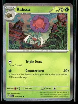 2024 Scarlet & Violet: Surging Sparks Rabsca #014/191 Holo Rare NM - Pokémon Card Single