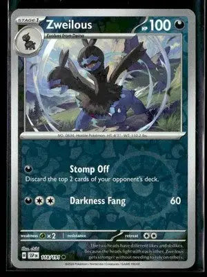 2024 Scarlet & Violet: Surging Sparks Zweilous #118/191 Reverse Holo Common NM - Pokémon Card Single