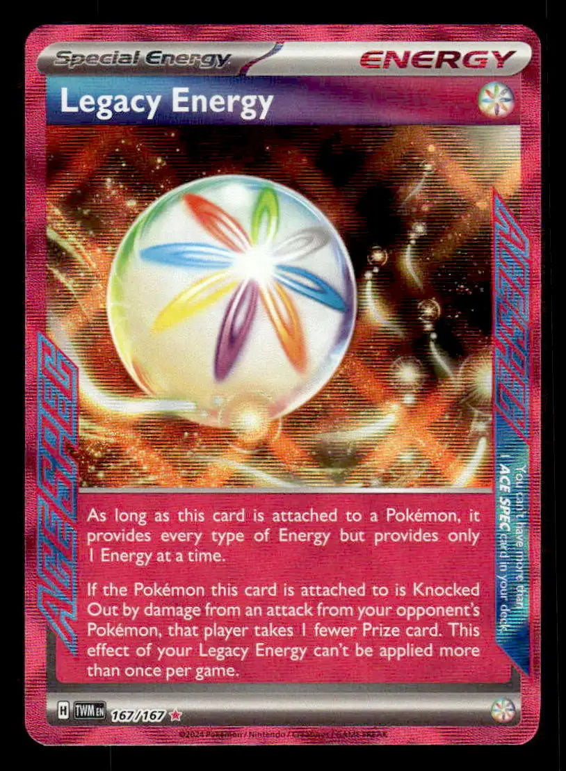 2024 Scarlet & Violet: Twilight Masquerade Legacy Energy #167/167 Holo ACE SPEC - Pokémon Card Single