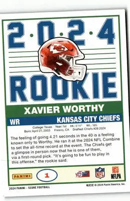 2024 Score #1 Xavier Worthy 35th Anniversary Rookies - Football Card Single