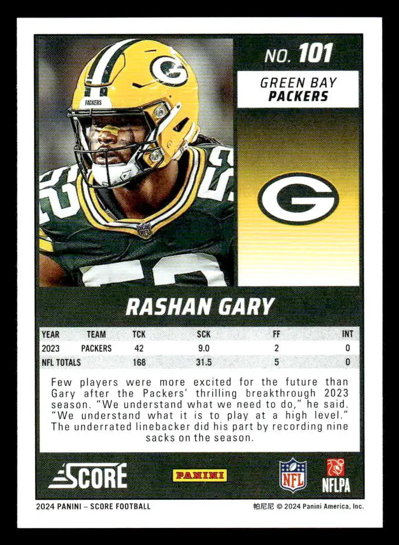 2024 Score #101 Rashan Gary - Football Card Single