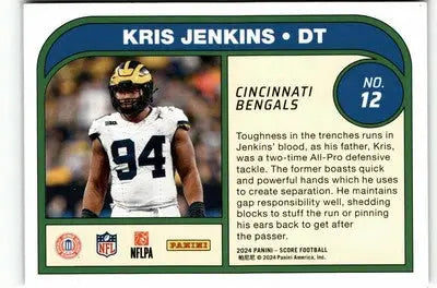 2024 Score #12 Kris Jenkins Protential - Football Card Single
