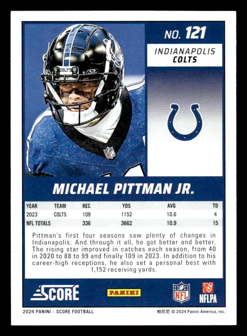 2024 Score #121 Michael Pittman Jr. - Football Card Single