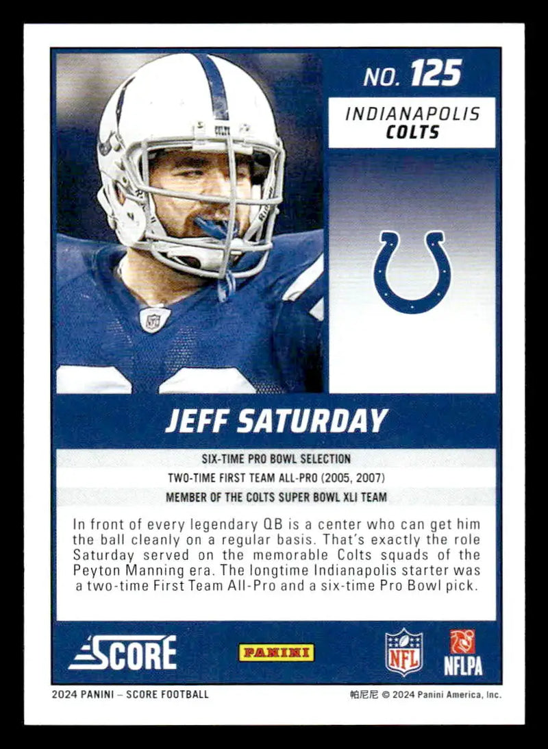 2024 Score #125 Jeff Saturday - Football Card Single