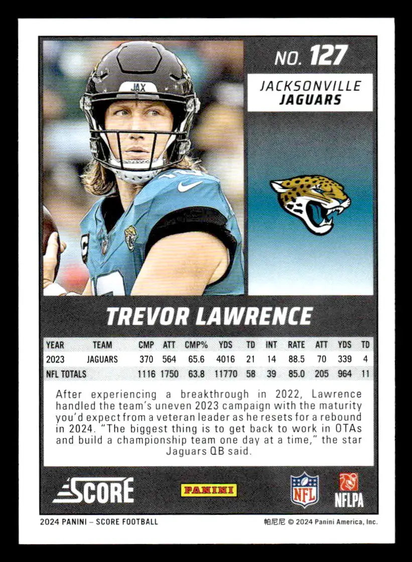 2024 Score #127 Trevor Lawrence - Football Card Single
