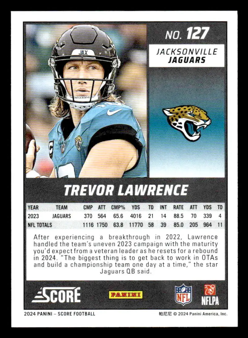 2024 Score #127 Trevor Lawrence - Football Card Single