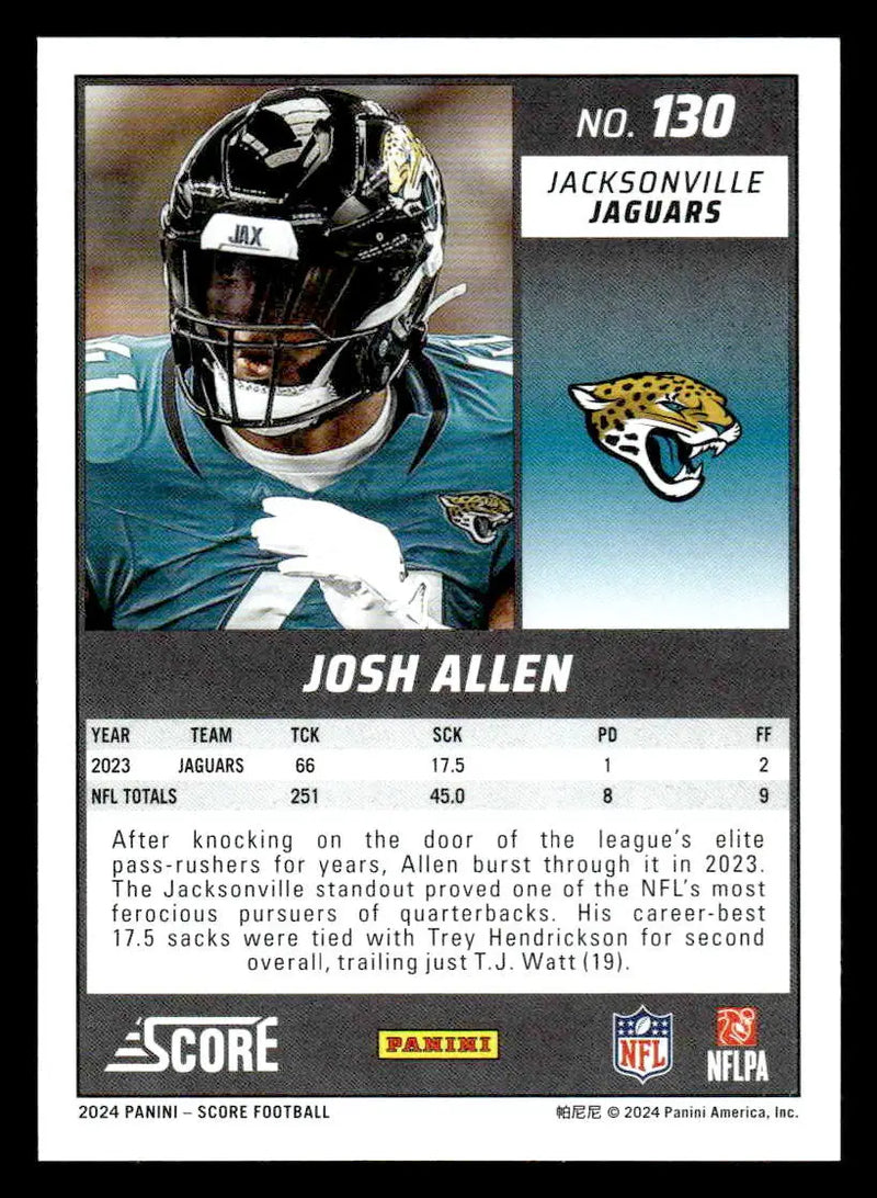 2024 Score #130 Josh Hines-Allen - Football Card Single