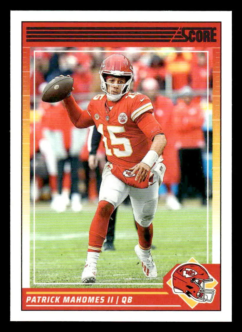 Patrick Mahomes Kansas City Chiefs football card from 2024 Score #137