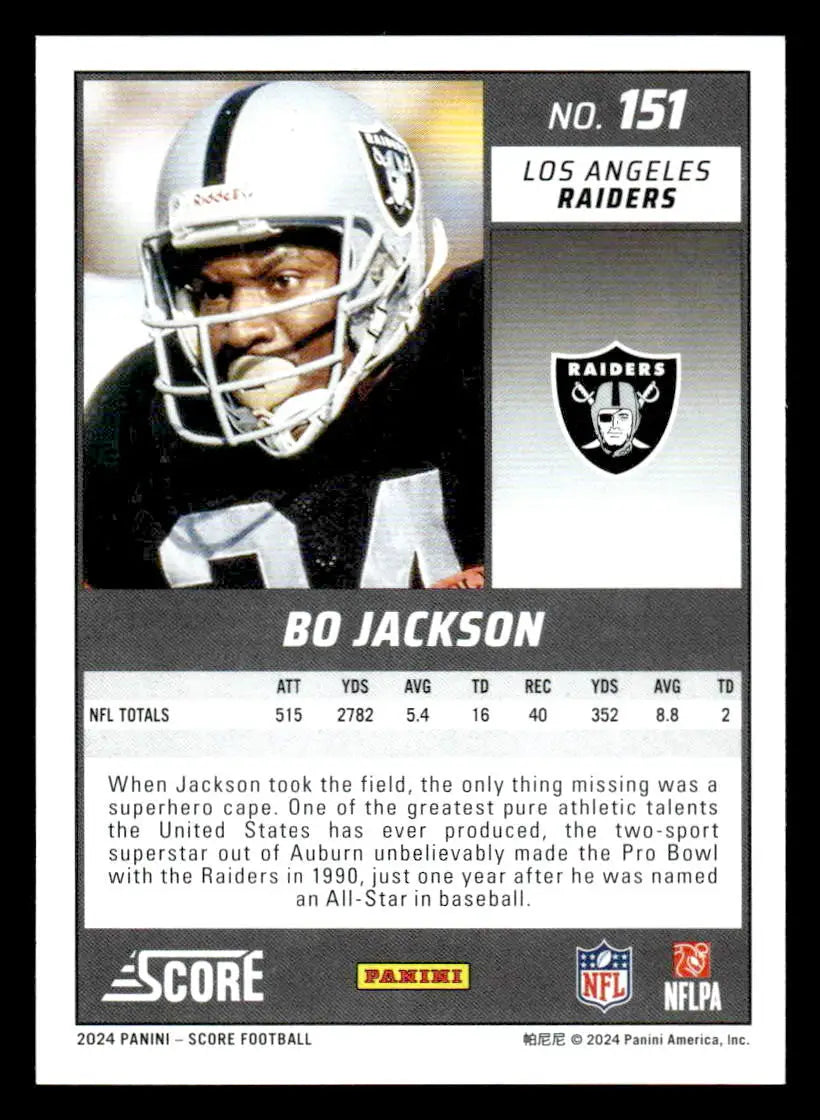 2024 Score #151 Bo Jackson - Football Card Single