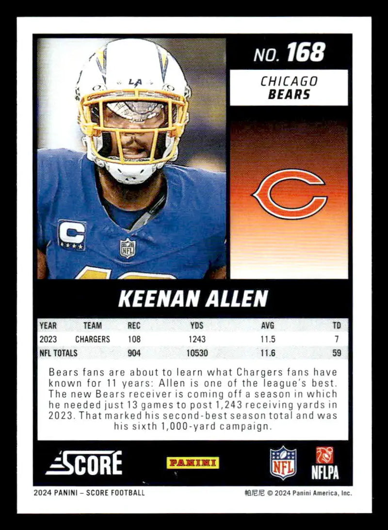 2024 Score #168 Keenan Allen - Football Card Single
