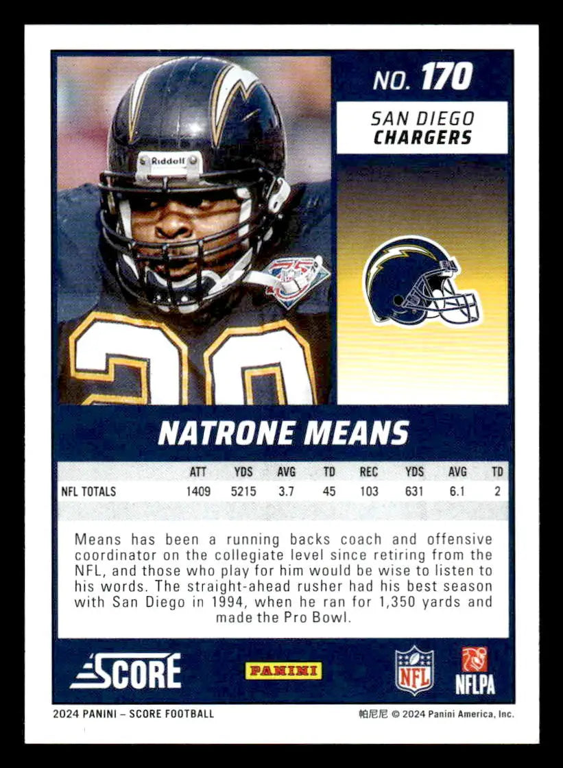 2024 Score #170 Natrone Means - Football Card Single
