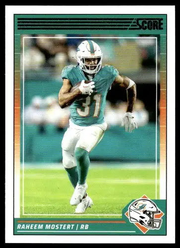 Original gloss Raheem Mostert football card 2024 Score NM-MT Dolphins ID 75672