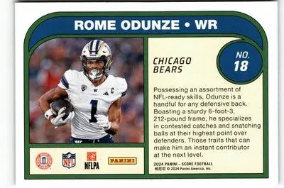 2024 Score #18 Rome Odunze Protential - Football Card Single